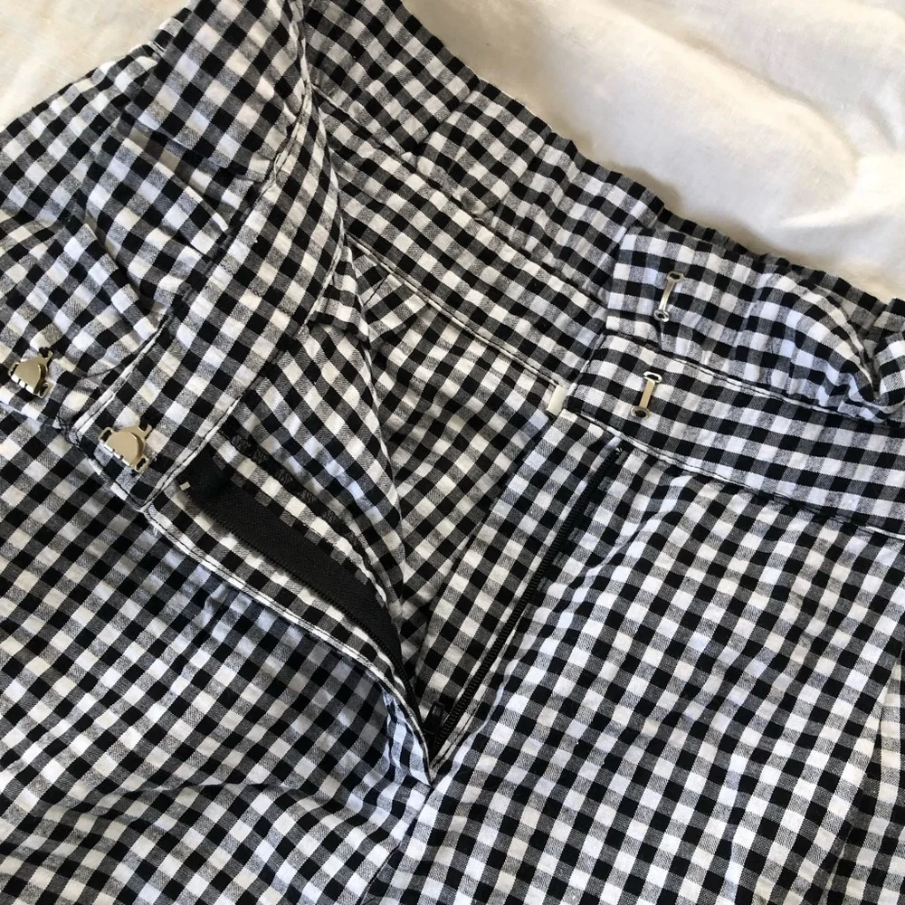 LUSH Black and White Gingham Pants, High-Waist (with ruffle), Size L, NWOT - Picture 3 of 8